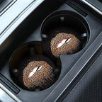 Funny Leopard Lips Kiss Leopard Print Mouth 2PCS 2.75" Car Cup Holder Insert Coasters, Womens Cool Lips Bite Kiss Me Leopard Print Cheetah Car Coasters Sexy Car Interior Decoration by FLYEEGO