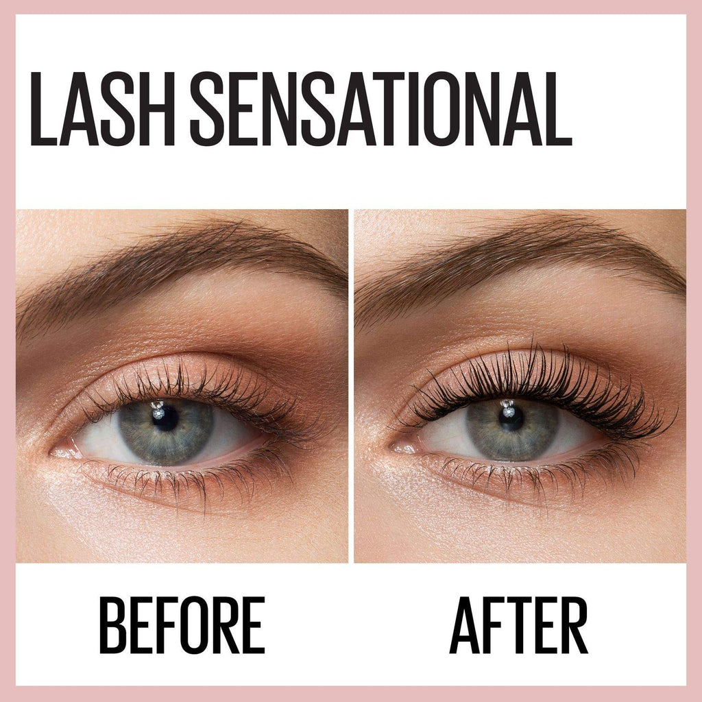 Maybelline New York Lash Sensational Washable Mascara, Lengthening and Volumizing for a Full Fan Effect, Very Black, 1 Count