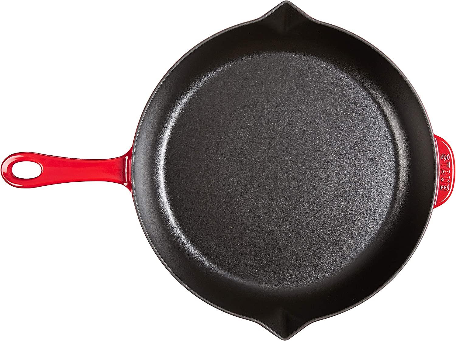 STAUB - 1223006 STAUB Cast Iron Fry Pan, 12-inch, Cherry
