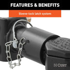 CURT 25329 Channel-Mount Adjustable Trailer Coupler, 2-5/16-Inch Hitch Ball, 12,500 lbs