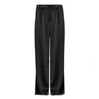 elegant silk wide leg trousers