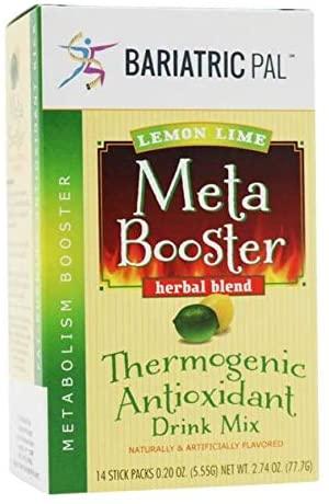 BariatricPal Meta Fuel Thermogenic Antioxidant Herbal Energy Drink Mix - Lemon Lime (12 Pack)