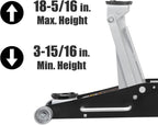 Torin T84025B Hydraulic Low Profile Aluminum and Steel Racing Floor Jack with Dual Piston  Lift Pump, 2.5 Ton (5,000 lb) Capacity, Black