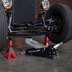 Torin T84025B Hydraulic Low Profile Aluminum and Steel Racing Floor Jack with Dual Piston  Lift Pump, 2.5 Ton (5,000 lb) Capacity, Black