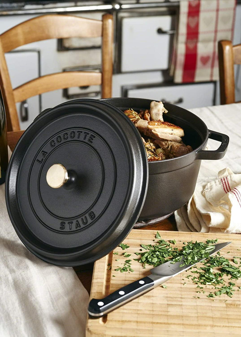 Staub Cast Iron 4-qt Round Cocotte - Matte Black, Made in France