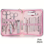 Nail Clipper Set 11/26pcs Set Manicure Set  Anti Splash Fingernail Cutter  Steel Nail Scissor Cuticle Tools