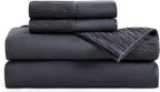 Bedsure Queen Sheets Grey - Soft Sheets for Queen Size Bed, 4 Pieces Hotel Luxury Queen Sheet Set, Easy Care Polyester Microfiber Cooling Bed Sheet Set