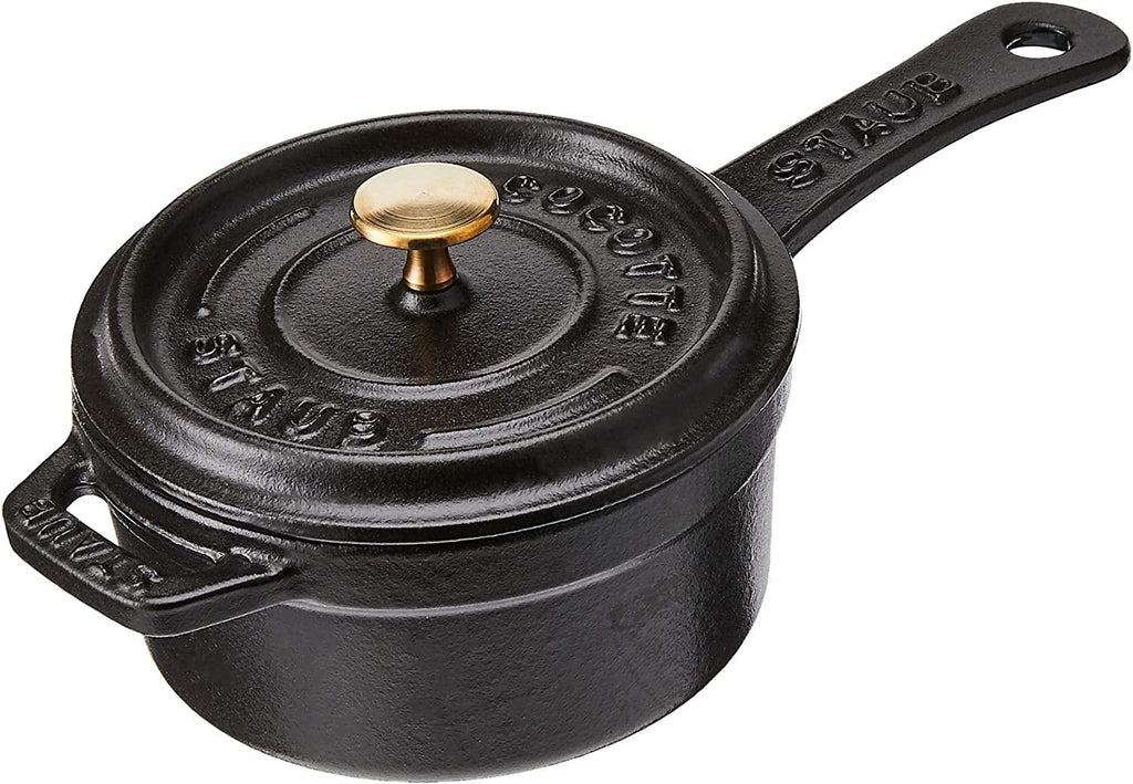 Staub Cast Iron 0.25-qt Mini Saucepan - Matte Black, Made in France