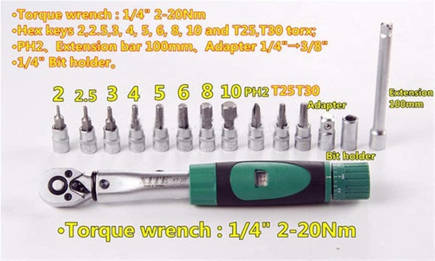 Peixiang Sturdy 15 in 1 2-20Nm Torque Wrench Repair Tools Set for Bicycle Hardware Tool Kits Safety
