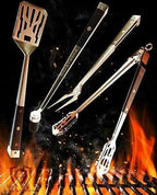 4-Piece Professional BBQ Pit Grill Set - Premium High-Carbon ...