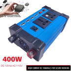 400W Power Inverter: DC 12V to AC 110V with 2 Universal Sockets, 4 USB Chargers &amp; LED Display