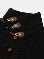 mens single breasted high neck cable knit warm casual cardigans
