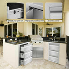 OUTDOOR KITCHEN / BBQ ISLAND  STEEL DOUBLE ACCESS DOOR + Drawer