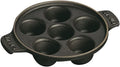 Staub Cast Iron 5.75-inch Escargot Dish with 6 holes - Matte Black, Made in France
