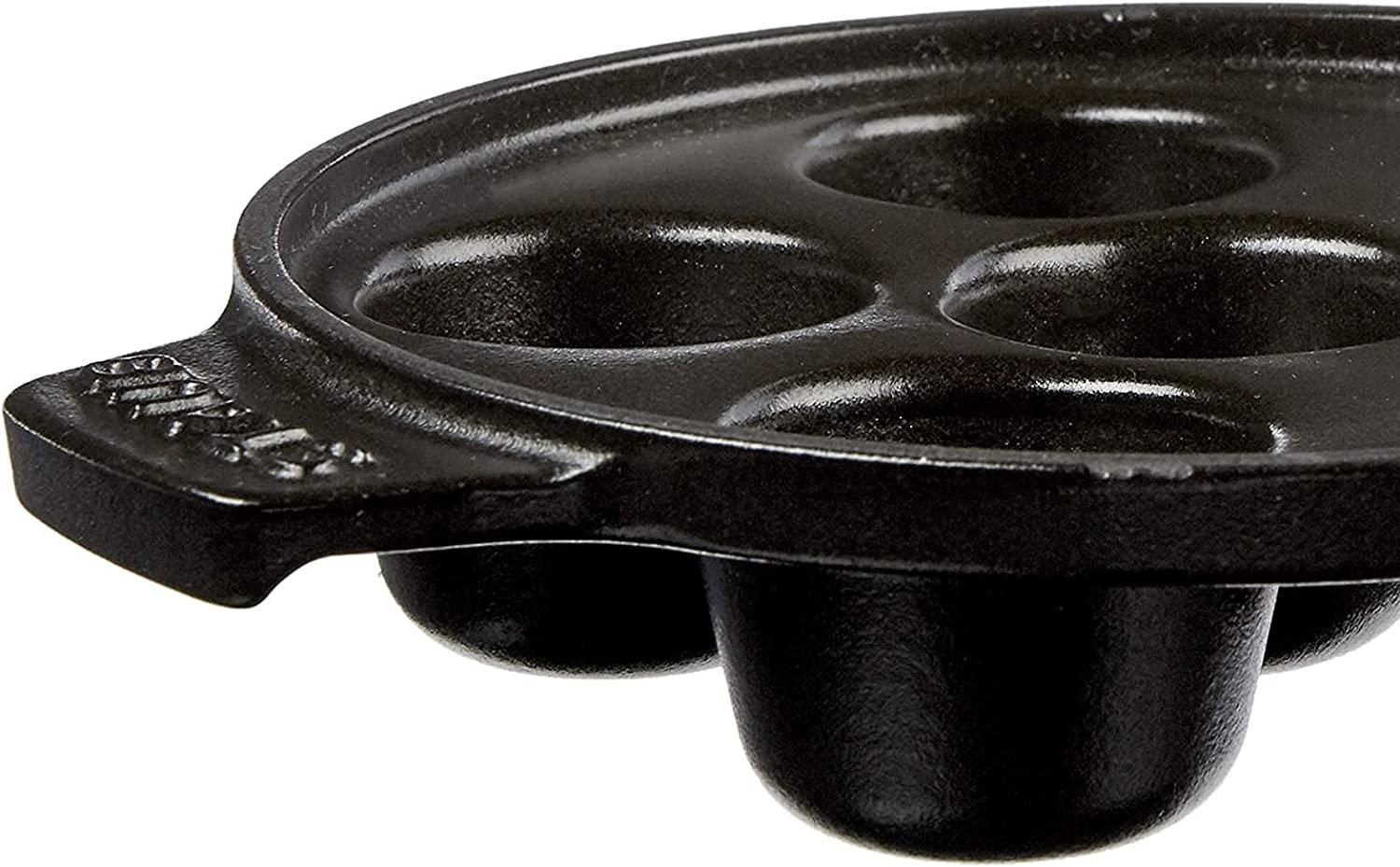 Staub Cast Iron 5.75-inch Escargot Dish with 6 holes - Matte Black, Made in France
