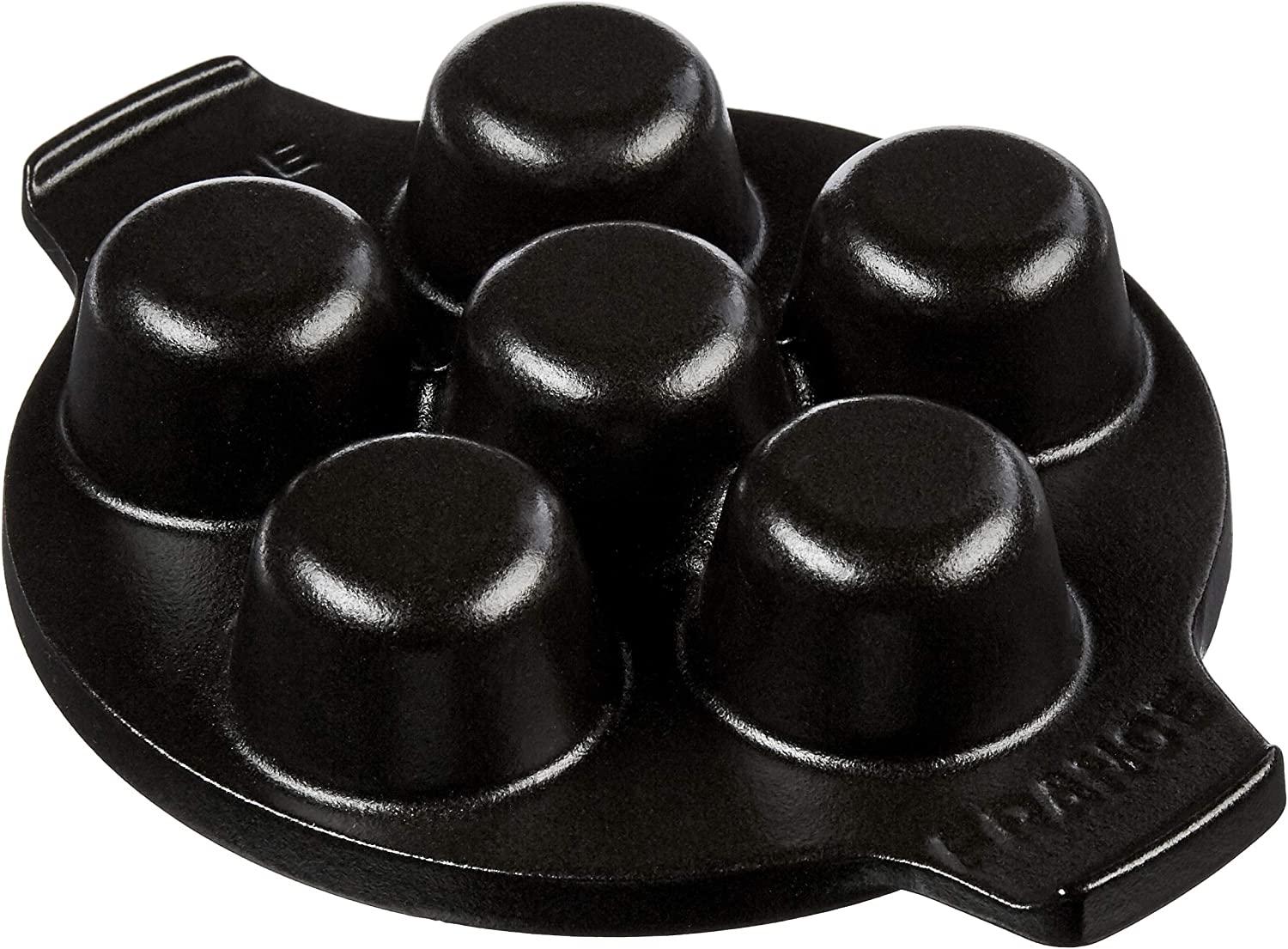 Staub Cast Iron 5.75-inch Escargot Dish with 6 holes - Matte Black, Made in France