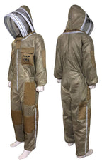 Brutul Bee 3 Layer Beekeeping Ultralight Ventilated Suit with Fencing Veil (Khaki, M)