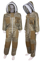 Brutul Bee 3 Layer Beekeeping Ultralight Ventilated Suit with Fencing Veil (Khaki, M)