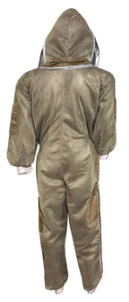 Brutul Bee 3 Layer Beekeeping Ultralight Ventilated Suit with Fencing Veil (Khaki, M)