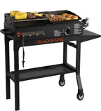 Charcoal Grill Flat Top Griddle  Steel Portable Outdoors Propane Gas
