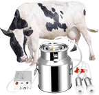 comedragon 14L Cow Pulsation Vacuum Electric MilMachine with Massage, Portable Farm Supplies for Sheep, Nigerian Dwarfs, Nubian Mix