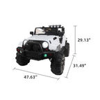 Ktaxon White 12V Ride On Car Truck W/ Remote Control, 3 Speeds, Spring Suspension, LED Lights