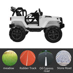 Ktaxon White 12V Ride On Car Truck W/ Remote Control, 3 Speeds, Spring Suspension, LED Lights