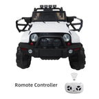 Ktaxon White 12V Ride On Car Truck W/ Remote Control, 3 Speeds, Spring Suspension, LED Lights
