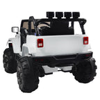 Ktaxon White 12V Ride On Car Truck W/ Remote Control, 3 Speeds, Spring Suspension, LED Lights
