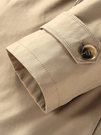 mens plush lined warm button front lapel casaul slant pocket overcoats