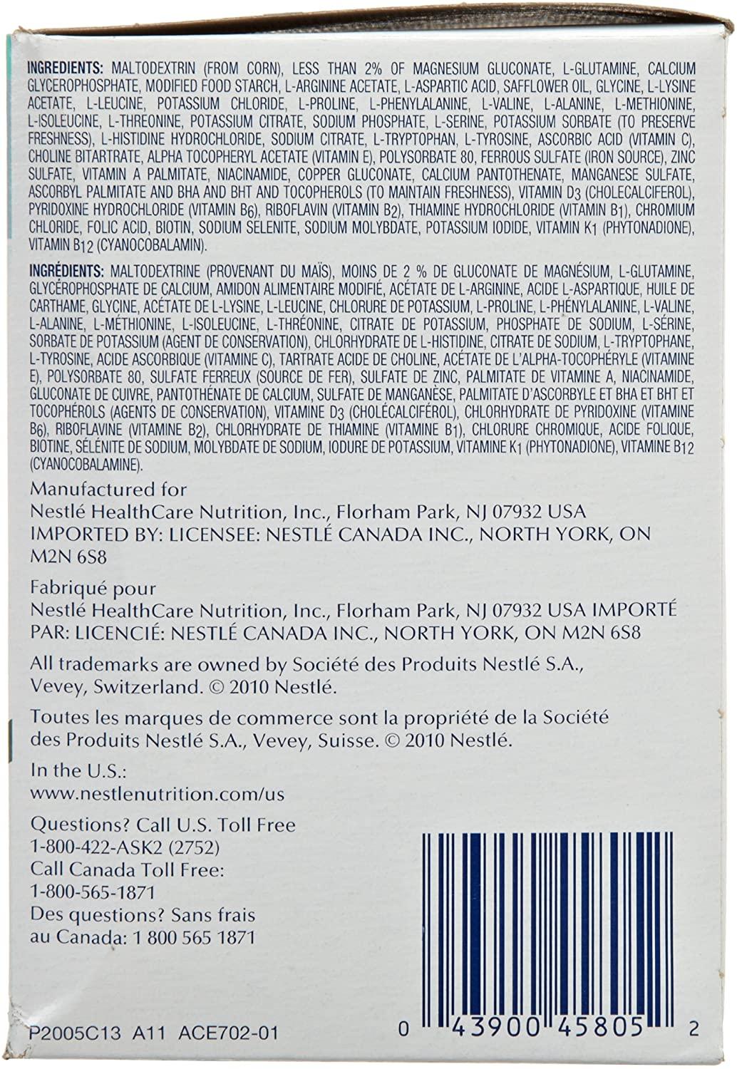 Tolerex Formulated Liquid Diet Elemental Powder, Unflavored, Box of 60 Packets