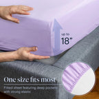 LuxClub 6 PC Full Size Sheet Set Bamboo Sheets Deep Pockets 18" Eco Friendly Wrinkle Free Cooling Sheets Machine Washable Hotel Bedding Silky Soft - Lavender Full