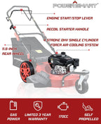 PowerSmart Self Propelled Lawn Mower, 20-Inch & 170CC, 3 Wheels Mowing Easier, 4-Stroke Engine, 3-in-1 Gas Mower with Bag, 8 Adjustable Cutting Height