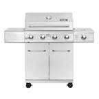 Monument Propane Gas Grill LED Controls  Steel 4 Burners 1 Side Burner