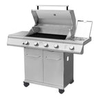 Monument Propane Gas Grill LED Controls  Steel 4 Burners 1 Side Burner