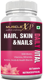 MuscleXP Hair, Skin & Nails Biotin Daily Vital (MultiVitamin with Vitamins, Minerals, Amino Acids & Health Blends) 60 Tablets (Pack of 10)