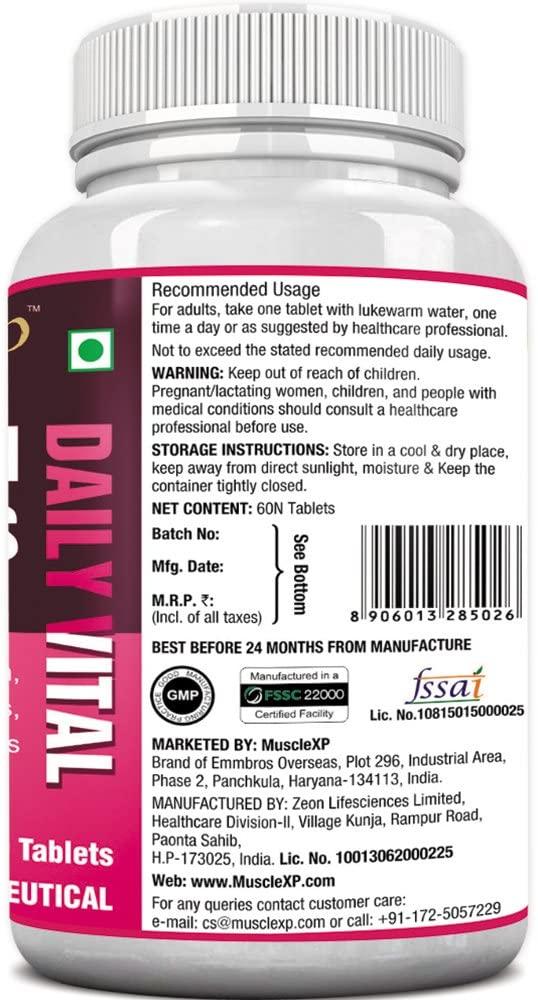 MuscleXP Hair, Skin & Nails Biotin Daily Vital (MultiVitamin with Vitamins, Minerals, Amino Acids & Health Blends) 60 Tablets (Pack of 10)