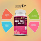 MuscleXP Hair, Skin & Nails Biotin Daily Vital (MultiVitamin with Vitamins, Minerals, Amino Acids & Health Blends) 60 Tablets (Pack of 10)
