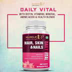 MuscleXP Hair, Skin & Nails Biotin Daily Vital (MultiVitamin with Vitamins, Minerals, Amino Acids & Health Blends) 60 Tablets (Pack of 10)