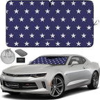 Autoamerics 1-Piece Windshield Sun Shade American Stars Flag USA Patriotic  - Foldable Car Front Window Sunshade for Sedans SUV Truck - Blocks Max UV Rays and Keeps Your Vehicle Cool - Small