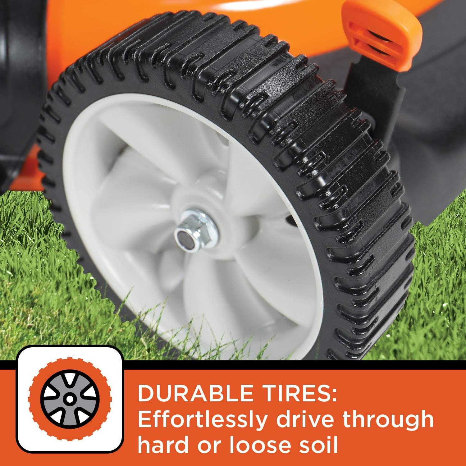 BLACK+DECKER 21 Inch 140cc 3-in-1 Gas Powered Walk Behind Push Mower - Side Discharge, Mulching, and Bagging Capabilities, Black and Orange