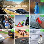 STDY Car Roadside Emergency Kit, Auto Vehicle Truck Safety Emergency Road Side Assistance Kits with Jumper Cables, Portable Air Compressor, First Aid Kit, Tow Rope, Reflective Triangle, etc