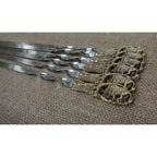 6Pcs luxury  Steel Metal Barbeque Skewer Needle BBQ Kebab Stick Kabob