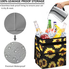 Vankor Cute Trash Can for Automotive Car, Trash Bag Bin Hanging Waterproof Leak Proof Vehicle Garbage Cans Sunflower