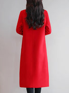Long Section Autumn And Winter Korean Fashion  Woolen Coat Female