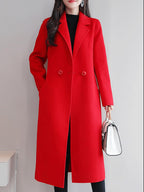 Long Section Autumn And Winter Korean Fashion  Woolen Coat Female