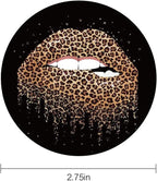 Funny Leopard Lips Kiss Leopard Print Mouth 2PCS 2.75" Car Cup Holder Insert Coasters, Womens Cool Lips Bite Kiss Me Leopard Print Cheetah Car Coasters Sexy Car Interior Decoration by FLYEEGO