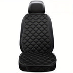 1pc/2pcs Car Seat Cover With Soft Velvet And Plaid Comfortable Memory Foam With Phone StoraBag Back Non-slip Silicone Particle Back Seat Cushion