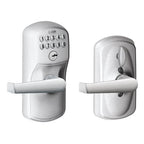 Plymouth Satin Chrome Electronic Door Lock with Elan Door Lever Featuring Flex Lock