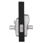 Plymouth Satin Chrome Electronic Door Lock with Elan Door Lever Featuring Flex Lock